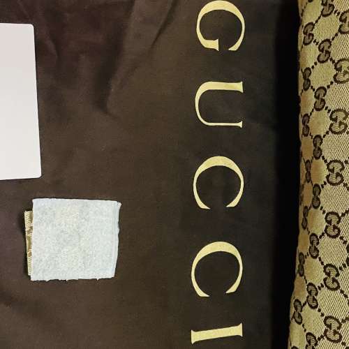 Gucci 竹節裝飾 帆布皮革托特包 編織手把 綠色正品 二手精品