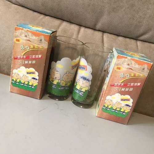 🥛 OVALTINE Glass 2pc Set Milk Glasses NEW 全新 阿華田 玻璃杯 2件套 個人收藏 🥛