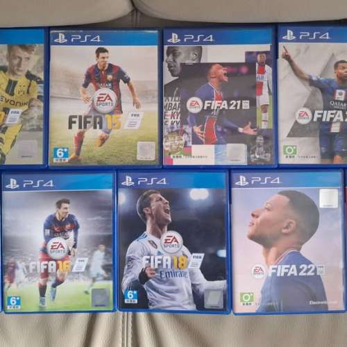 新淨Playstation PS4 games FIFA 15 16 17 18 19 20 21 22 23 九盒430元 單購55元 ...