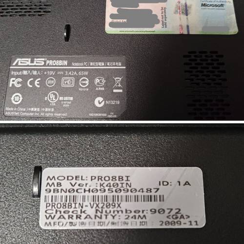 ASUS K40IN 14吋 notebook PRO8BI Series