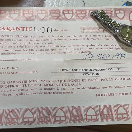 收藏品 絕版 TUDOR 92513 金鋼 女裝 400周生生行貨 出世紙 原裝盒 吊牌 新年優惠 平...