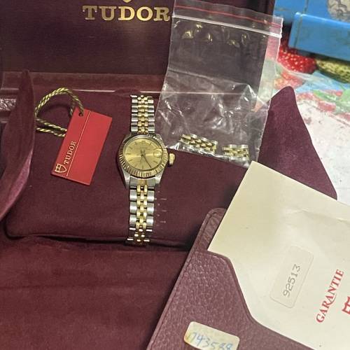 收藏品 絕版 TUDOR 92513 金鋼 女裝 400周生生行貨 出世紙 原裝盒 吊牌 新年優惠 平...