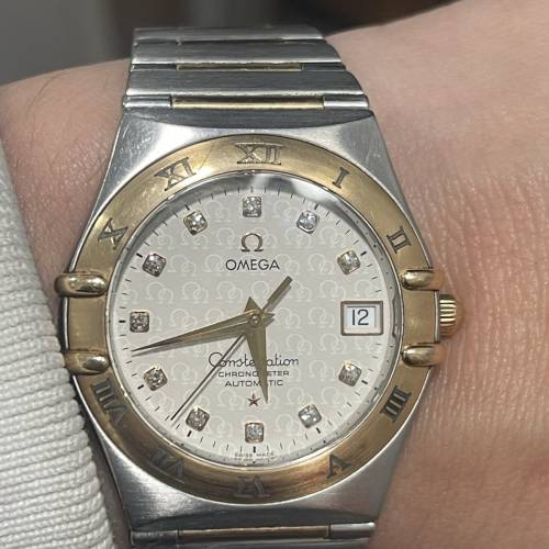 好L靚😍 OMEGA 全自動玫瑰金鋼星座 超靚白面鑽石字 平到笑😂🤣$14800