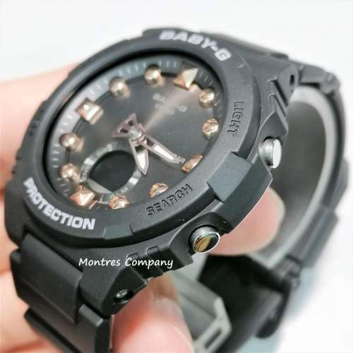 Montres Company 香港註冊公司 (33年老店) 卡西歐 CASIO Baby-G 100 米防水 黑色玫...