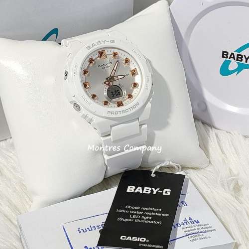 Montres Company 香港註冊公司(33年老店) 卡西歐 CASIO Baby-G 100米防水 白色玫瑰...