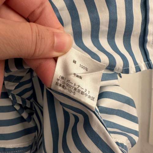 新淨：Polo Ralph Lauren Women&rsquo;s Light Blue/White Shirt Size L 女裝藍白直條恤...
