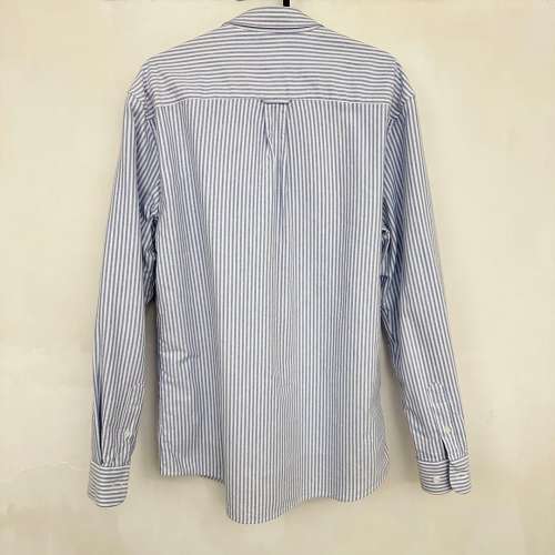 100%全新︰男裝藍白直條（Fleece內里，衫袖都有）恤衫 Size M~L - 夠哂保暖！