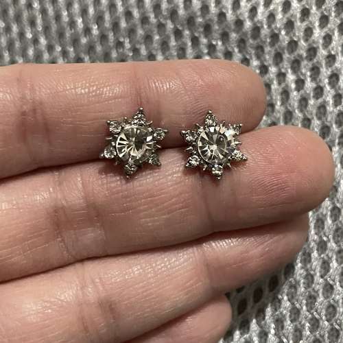 雪花銀針耳環