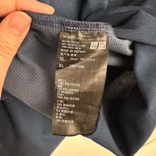 企理男裝 - 95% NEW - UNIQLO x Theory MEN Blue Polo Shirt XL（包順豐智能櫃）