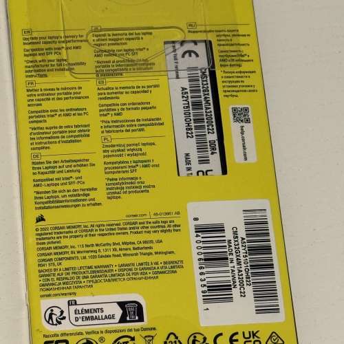 (不議價)全新Corsair Vengeance Performance SODIMM 32GB (1x32GB) DDR4 Ram 3200M...