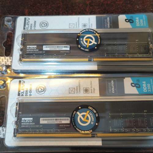 KLEVV DDR4 3200  8x2 共16GB Desktop Ram