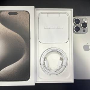99%New iPhone 15 Pro Max 1TB 原色 香港行貨 電池87% 有配件 自用首選超值