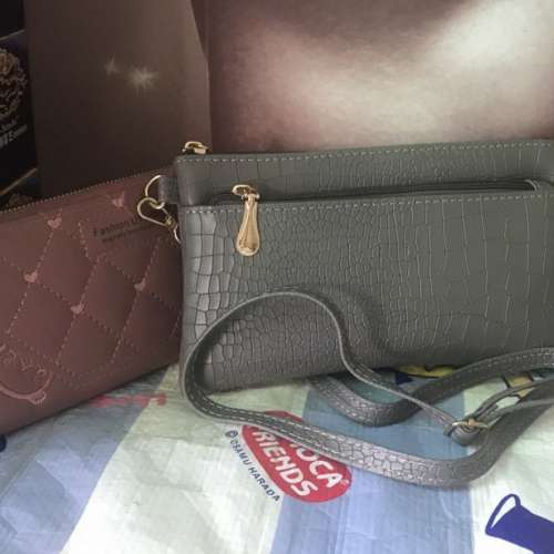 手提長銀包 斜孭袋 手機包 2個