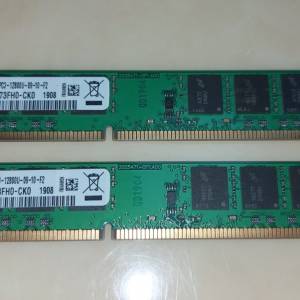 One pair of Samsung PC3-12800 1600Mhz 8GB DDR3 Ram 一對 8GB 共: 16GB