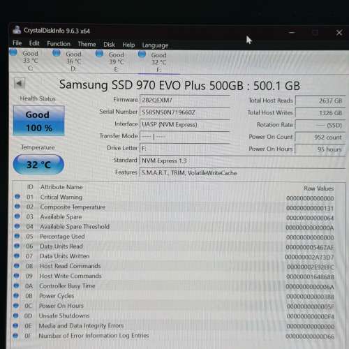SOLD Samsung 970 EVO Plus NVMe M.2 500GB SSD