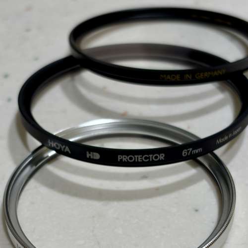 Hoya HD 67mm, kenko 58mm mc silver rim, B+W 62mm mrc filters