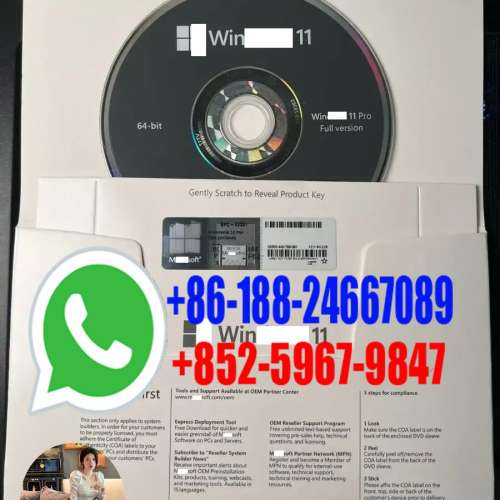 Windows Win 11 Professional Pro OEM 64bit DVD Physical Packaging Sealed Box Dvd
