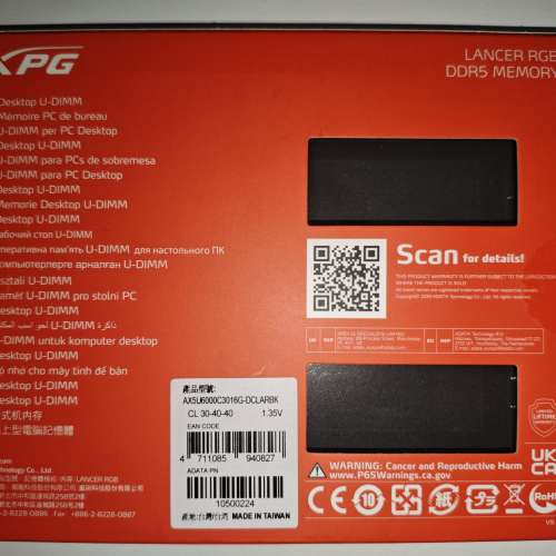 ADATA DDR5 32GB (16GB x 2) 6000 C30