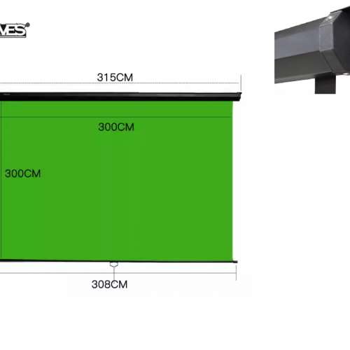 JAVES 315cm(W) X 308cm(H) Wall / Ceiling Mount Chroma Green Screen Background