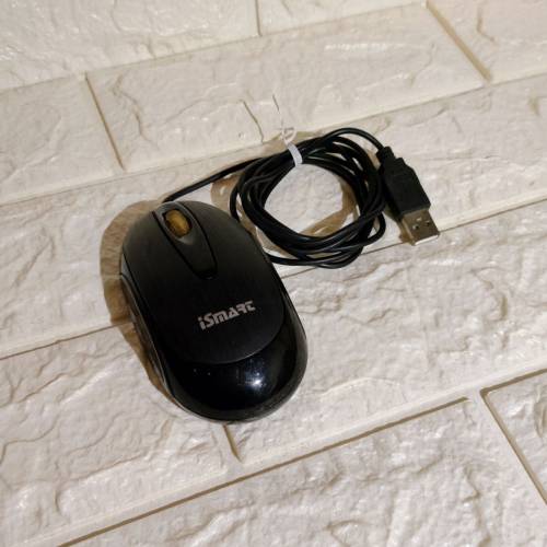 95%新行貨iSmart M08 有線USB光學滑鼠 黑色
