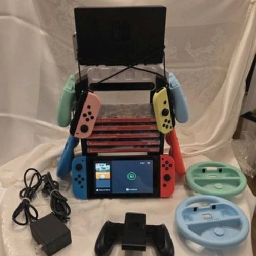 🎮任天堂 Switch Bundle HAC-001-01 带 5 个游戏。 Mario Cart Deluxe 8 及更多🕹