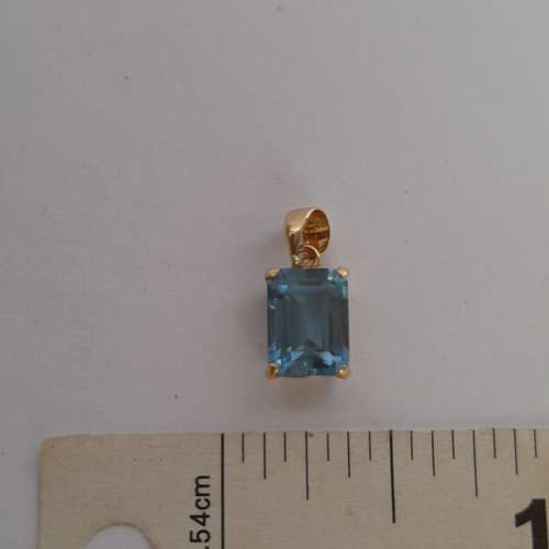 藍晶石8x6mm吊墜14k框，no.27.2.26