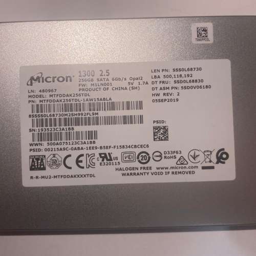 Micron 1300 256GB 2.5" SATA SSD