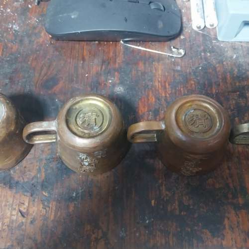 刻字刻圖春夏秋冬純銅水杯茶杯酒杯