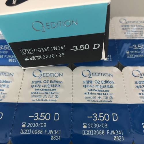 [包順豐] -3.50 Olens O2 EDITION 1 DAY 即棄隱形眼鏡 透明 日拋 (剩28片)