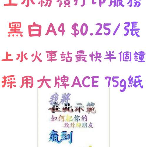 北區上水粉嶺 A4打印服務 論文打印 文件打印
