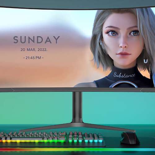 全新34吋大曲面21:9准4K 165Hz電競/升降旋轉/可分屏/內置喇叭/3440x1440顯示器/一年...