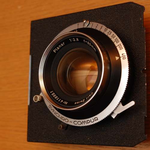 Carl Zeiss Planar 80mm f2.8 Lens GRAFLEX Synchro Compur for 6x9 6x7