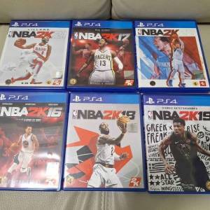 新淨PS4 NBA2K16 NBA2K17 NBA2K18 NBA2K19 NBA2K20 NBA2K21 六盒特價280元 單購55元