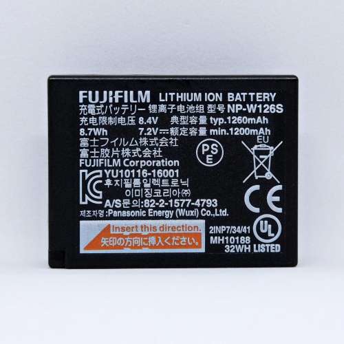 100% 完裝正版富士 NP-W126S 相機電池 FUJIFILM LITHIUM ION BATTERY