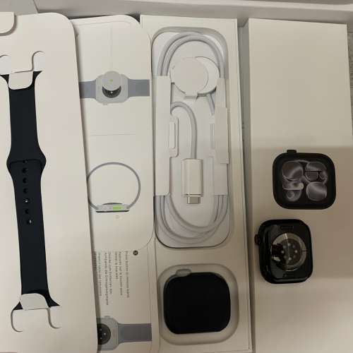 99%New US Apple Watch 11 GPS 42mm Jet Black Alum MEQU4 M/L Black Sport Band