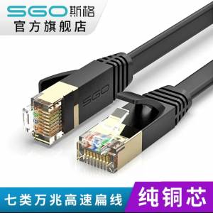 全新 Cat 7 鍍金 Lan Cable 1.5M 纖細扁線