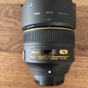 Nikon AF 58mm f1.4G