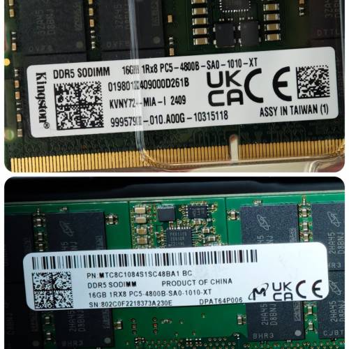 DDR5 16GB sodimm 手提電腦 x2