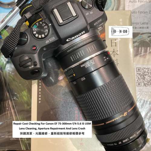 Repair Cost Checking For Canon EF 75-300mm f/4-5.6 IS USM Lens Cleaning