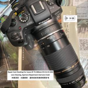 Repair Cost Checking For Canon EF 75-300mm f/4-5.6 IS USM Lens Cleaning