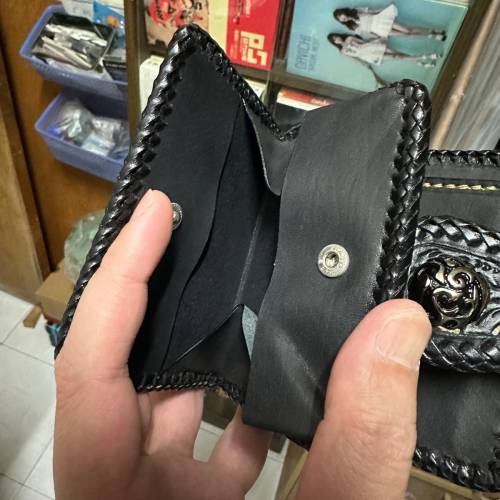 蛇皮配牛皮銀包