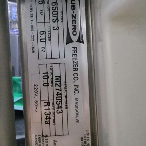 美國SUB-ZERO 650 頂班雪櫃