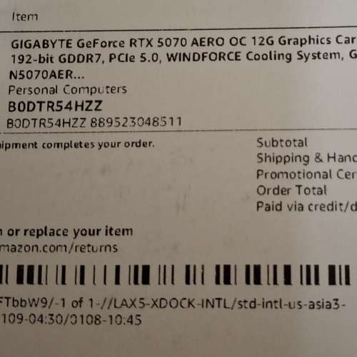 全新未開封 Gigabyte GeForce RTX 5070 AERO OC 12G GDDR7 白色顯示卡