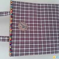 流行輕便,易襯服裝的格仔袋〈布底膠防水〉 Bag , Checker pattern