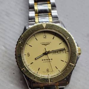 LONGINES K金鋼自動星期日曆表，已洗油行走全正常、全原裝