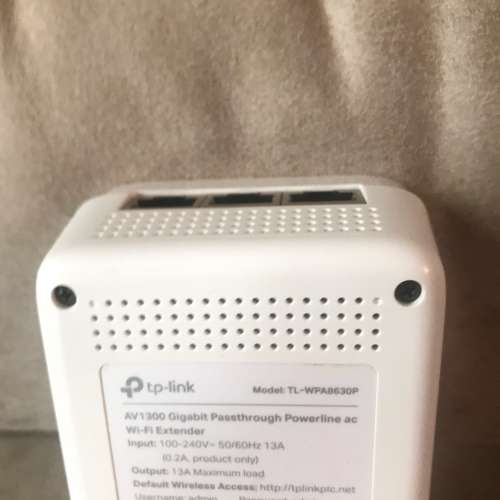 🛜 TP-LINK AV1300 3-port TL-WPA8630P Gigabit HomePlug USED 電力線網路橋接器 電...