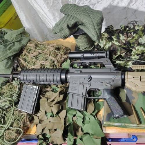 MARUI AR15 連瞄鏡+偽裝+DVD