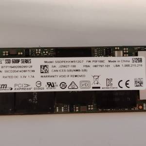 Intel 512GB M.2 NVMe SSD disk