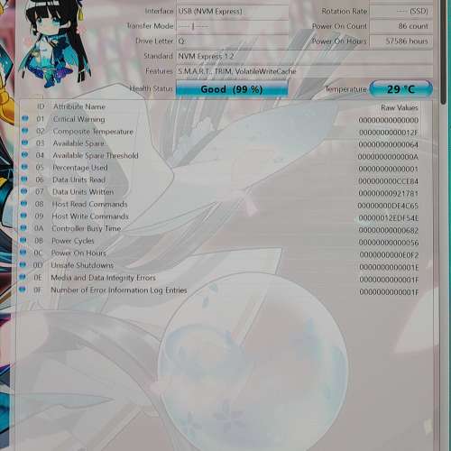 Intel 512GB M.2 NVMe SSD disk