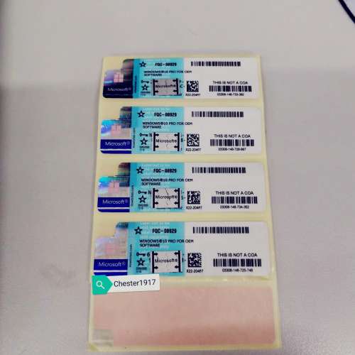 正版新貼1122 Windows 10 / 11 pro key OEM 標籤貼紙連正版金錀(有20張）11``